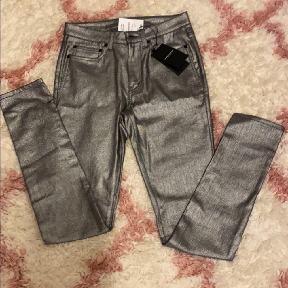 - Saint Laurent metallic jeans